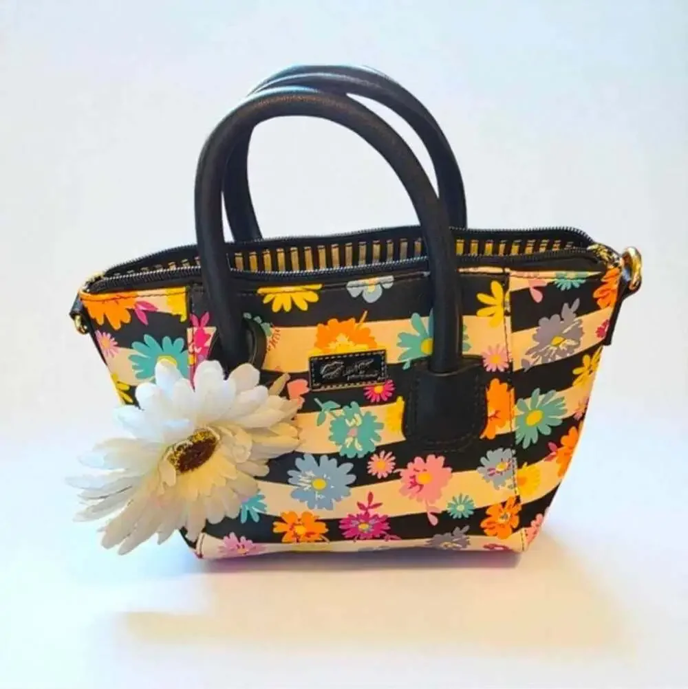 Betsey Johnson Floral Striped Mini Satchel